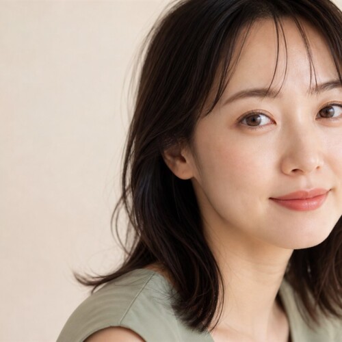 乱視用カラコンを装用した30代女性の目元