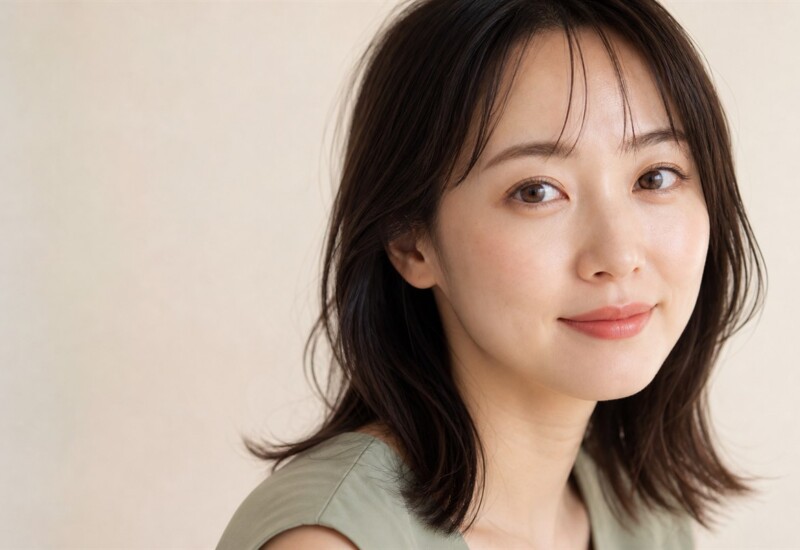 乱視用カラコンを装用した30代女性の目元