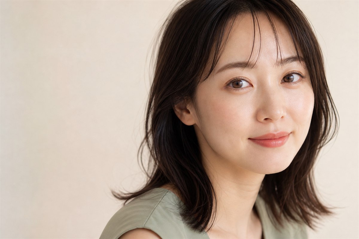 乱視用カラコンを装用した30代女性の目元